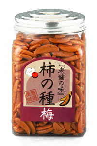 ポット柿の種梅味210g柿の種に少しの酸味と梅の風味が絶妙な逸品。